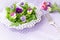 Salad pansy daisy flowers fork