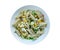 Salad with pasta, sardines .