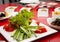 Salad plate foode restaurant shot table
