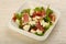 Salad with proscuitto, mozzarella