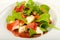 Salad with proscuitto, mozzarella
