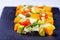 Salad with salmon mango avacado and arugula2