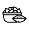 salad slices pineapple line icon vector illustration