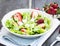Salad with Strawberry, Green Lettuce and Cheese