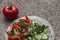 Salad with tomatoes and cucumber