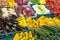 Salad and vegetables at a market