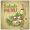 Salads menu design, vintage illustration