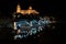 Salamanca Cathedral is a late Gothic and Baroque catedral in Salamanca city. Night wide view of the historic city of Salamanca