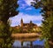 Salamanca skyline with Tormes river Spain