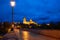 Salamanca sunset in roman bridge Tormes river