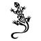 Salamander black silhouette drawn by various lines in Celtic style. Lizard tattoo, logo, emblem for design of clothes, stickers