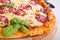 Salami pizza close-up