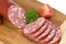 Salami sausage slices