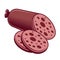 Salami sliced sausage vector graphic object