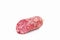Salami smoked sausage isolated on a white background notch