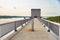 Salamonie Dam Walkway with Perched Birds, Clear Sky - Indiana
