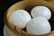 Salapao in bamboo steamer, Steamed stuff bun or Chinese Steamed Buns