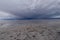 The Salar de Uyuni flooded after the rains, Bolivia. Clouds reflected in the water of the Salar de Uyuni, Bolivia