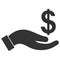 Salary Offer Hand Raster Icon Flat Illustration