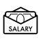 Salary vector icon. Black and white cash illustration. Contour linear money icon.