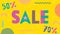 SALE 50% and 70%. Trendy geometric font in memphis style of 80s-90s.