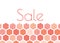 Sale advertisement banner template design with pink, peach, coral hexagon pattern. Grunge screen print style. Modern