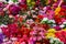 Sale of artificial flowers on the market