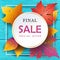 Sale Autumn leaves frame Instagram 2023 Holiday Advertising banner poster sign template