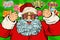 Sale background Santa Claus in the star glasses