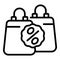 Sale bags icon outline vector. Online public