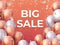 Sale balloon banner. Shop offer fashion flyer, party special promotion, flying balloons poster. Vector realistic 3D sale