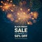 Sale banner with fireworks. Black friday sale. Vector illustration. - Vector