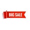 Sale banner. Realistic Red Glossy paper ribbon