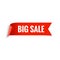Sale banner. Realistic Red Glossy paper ribbon