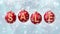 Sale banner on red Christmas balls with round snow flake on bokeh background. 4K