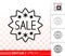 Sale Banner simple black line ad tag vector icon