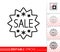 Sale Banner sticker deal simple line vector icon