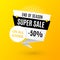 Sale banner. Super sale yellow image design template. Season special offer vector illustration promotion seasonal