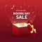 Sale banner template design. Boxing Day Sale with Red Box, Special offer for web and social media marketing best price in vector