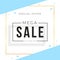 Sale banner template design with gold square frame and mega sale word. Social media banner template, voucher, discount, season