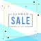 Sale banner template design with gold square frame and summer sale word. Social media banner template, voucher, discount, season