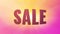 Sale banner. Warm color illustration. Bulging lettering