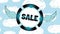 Sale blue icon in clouds