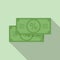 Sale bonus cash icon, flat style