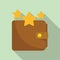 Sale bonus star wallet icon, flat style