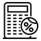 Sale calculator icon, outline style