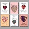 Sale cards set with discount offer for Happy Valentine`s Day celebration