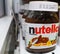 Sale of chocolate paste or sweet paste with forest nuts, cocoa and Nutella milk at a grocery store on April 20, 2020 in Russia,