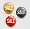 SALE circle banners on transparent background.