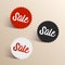 Sale color banners. Black, red and white colored sale icons.